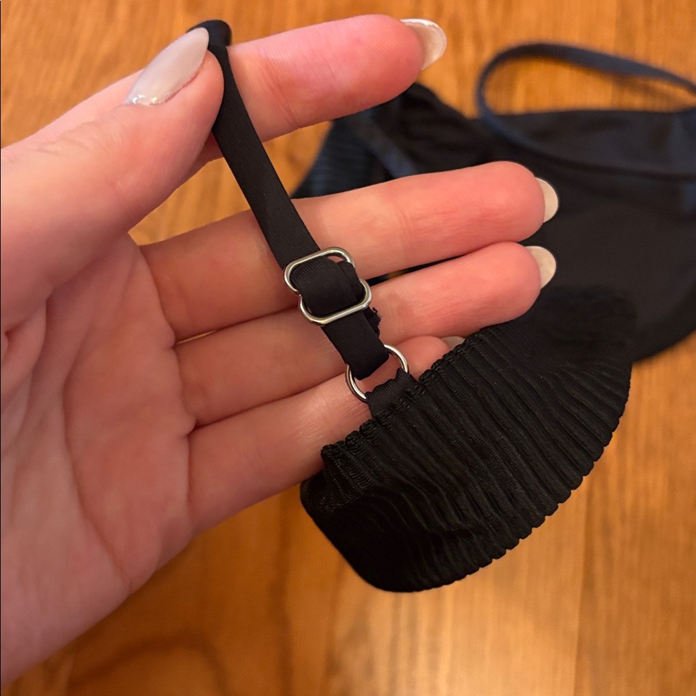Frankie's Bikinis Tolly Black Ribbed Underwire Balconette Bikini - Picture 8 of 10